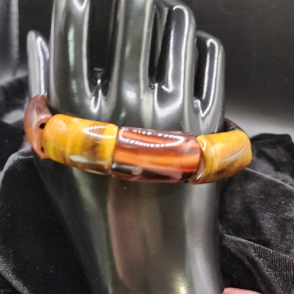 Tiger Eye Multi Color Stretch Bracelet - Picture 4 of 8